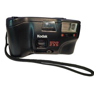 Kodak Star 235 Electronic Flash 35mm Film Camera Wrist Strap Black Untested